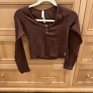NWT Free People Movement  Brown Long Sleeve Top M